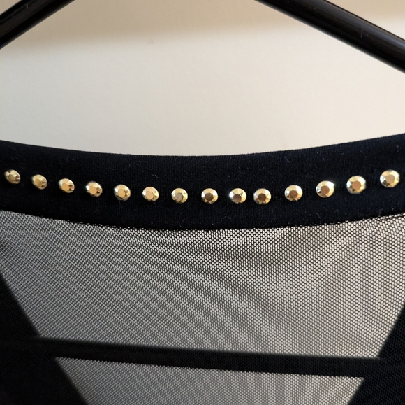 Designer Bebe gorgeous studded black mini dress - Picture 6 of 7